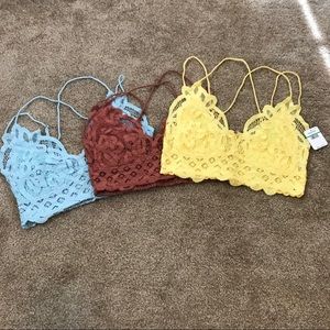 3 free people bralettes